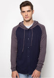 Two-Tone Hoodie-Cardigan