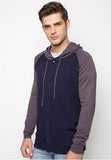 Two-Tone Hoodie-Cardigan