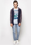 Two-Tone Hoodie-Cardigan